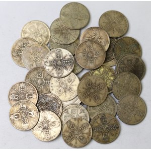 Spojené kráľovstvo, zbierka zaujímavých strieborných mincí (361g)