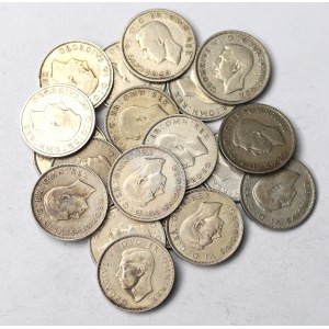 Wielka Brytania, Zbiór ciekawych srebrnych monet (212g)