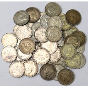 Wielka Brytania, Zbiór ciekawych srebrnych monet (274g)