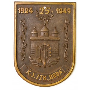 PRL, Plakieta pamiątkowa 25 lat Klubu Sportowego ZZK Brda 1924-1949