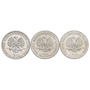 PRL, Zestaw 20 złotych 1974-83 Nowotko