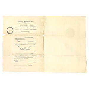 Związek Narodowy Polski w USA, Certyfikat ubezpieczeniowy 1917 - 500 dolarów