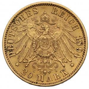 Deutschland, Württemberg 20 Mark 1894