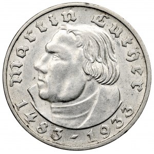 Deutschland, Weimarer Republik, 2 Mark 1933 D, Luther