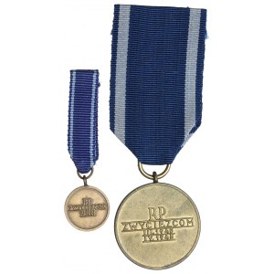 Poľská ľudová republika, medaila za rieky Odra, Nisa a Baltské more s miniatúrou