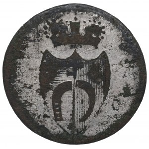 Polen, Liberianischer Knopf mit Wappen von Preußen III