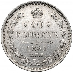 Rusko, Alexander II, 20 kopejok 1861