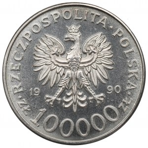 III RP, 100.000 złotych 1990 Solidarność - Prooflike