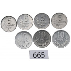PRL, Zestaw 5-10 groszy 1962-74