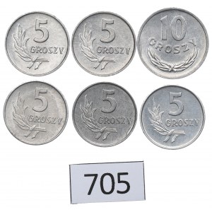 Poľská ľudová republika, sada 5-10 centov 1962-68