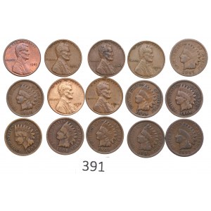 USA, Zestaw 1 cent 1892-1983