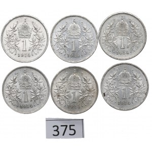 Rakúsko, sada 1 koruny 1914
