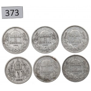 Österreich-Ungarn, Satz von 1 Krone 1893