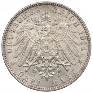 Deutschland, Hamburg, 3 Mark 1914