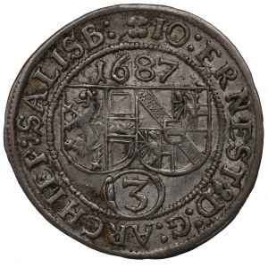 Austria, Salzburg, Bishopic of, 3 kreuzer 1687