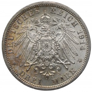 Německo, Prusko, 3 značky 1914