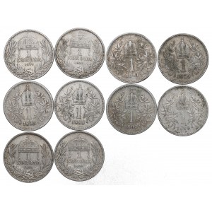 Österreich-Ungarn, Satz von 1 Krone 1895-1901