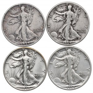 USA, Lot of half dollar 1939-46