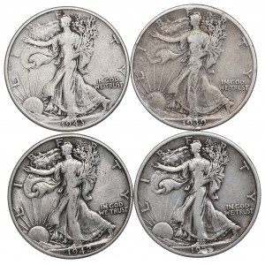 USA, Zestaw 1/2 dolara 1923-43