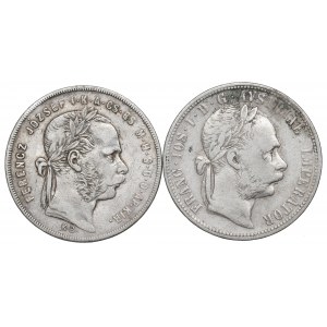Austro-Węgry, Zestaw 1 forint i 1 floren