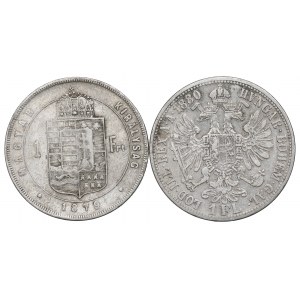 Austro-Węgry, Zestaw 1 forint i 1 floren