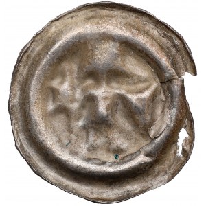 Ostpommern, 13. Jahrhundert Brakteat, Fürst mit Wimpel und Schild