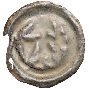Ostpommern, 13. Jahrhundert Brakteat, Fürst mit Wimpel und Schild