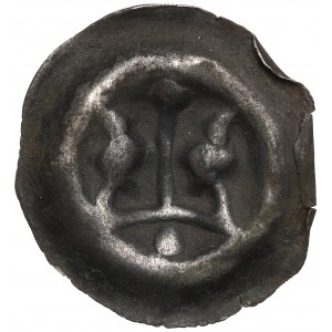 Veľkopoľsko?, 13. storočie, brakteát, koruna s fluorénom - vzácne
