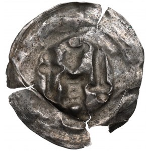 Unbestimmter Bezirk, 13. Jahrhundert, Brakteat, Fürst mit Schwert und Kreuz