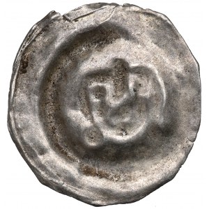 Nicht näher bezeichnetes Gebiet, 13./14. Jahrhundert, Brakteat, Kopf mit langem Haar