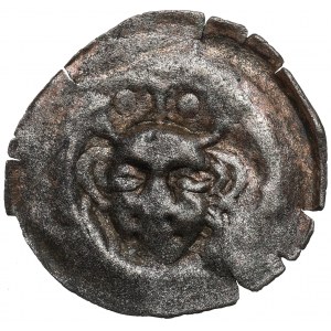 Západné Pomoransko, Gryfia, brakteát, korunovaná hlava s guľami - vzácne