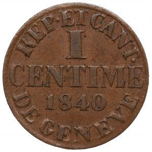 Švýcarsko, Ženeva, 1 cent 1840