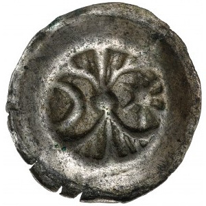 Neurčený okres, 13. storočie brakteát, palmové ratolesti, polmesiac a slnko - vzácne