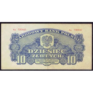 Poľská ľudová republika, 10 zlatých 1944 , ...dlží... Ak