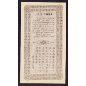 China, British-American Tobacco Company 1$, 1922