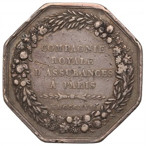 Francie, žeton Královské pojišťovny v Paříži 1817