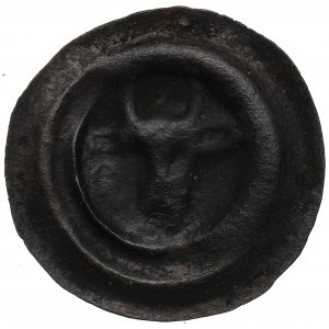 Východné Pomoransko, Mstvoj II (1266-1294), brakteát, hlava tura vpredu - vzácne