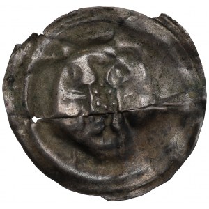 Sliezsko, 13. stor. široký redukovaný brakteát, vľavo orol - vzácne