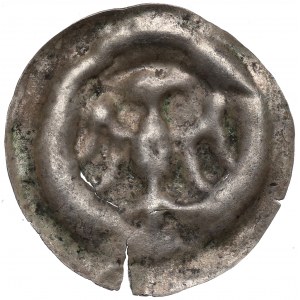 Sliezsko, brakteát bližšie neurčený 13.-14. stor., vpravo orol