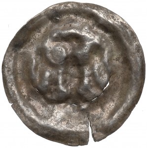 Sliezsko, brakteát bližšie neurčený 13.-14. stor., vpravo orol