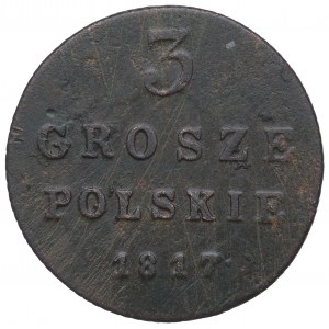 Polské království, Alexandr I., 3 groše 1817 Varšava IB