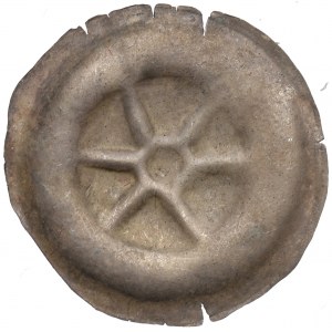 Nešpecifikovaný okres, 13. storočie brakteát, koleso so šiestimi ramenami