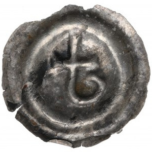 Ostpommern, Mściwój II (1266-94), Brakteat, einarmiger gebogener Anker - selten