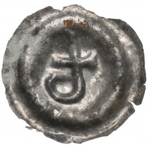Pomorze Wschodnie, Mściwój II (1266-94), brakteat, kotwica jednoramienna zakrzywiona - rzadki