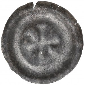 Sliezsko, brakteát bližšie neurčený 13.-14. stor., šesťlistá ružica/kvet - zriedkavý