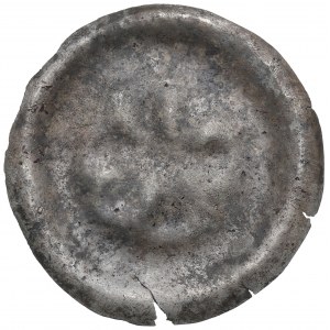 Sliezsko, brakteát bližšie neurčený 13.-14. stor., šesťlistá ružica/kvet - zriedkavý
