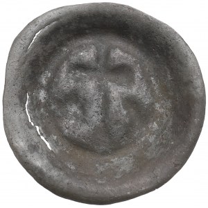Neurčený okres, brakteát z 13./14. storočia, kríž s polmesiacom a hviezdou
