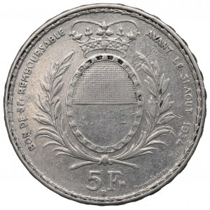 Švajčiarsko, 5 frankov 1934 - Fribourgský strelecký festival