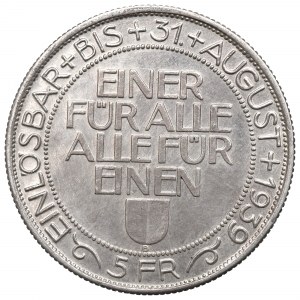 Švýcarsko, 5 franků 1939 - Lucern