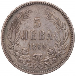 Bulgaria, 5 leva 1884